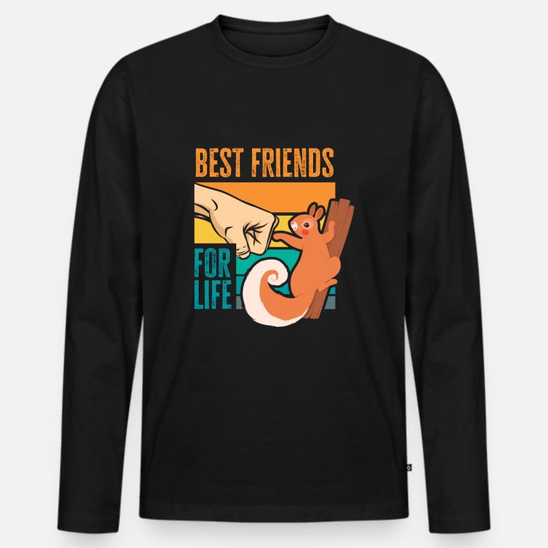 Eichhörnchen - Männer Premium Bio Langarmshirt - Schwarz