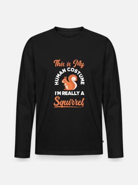 Squirrel - Men's Premium Organic Long Sleeve Shirt - black