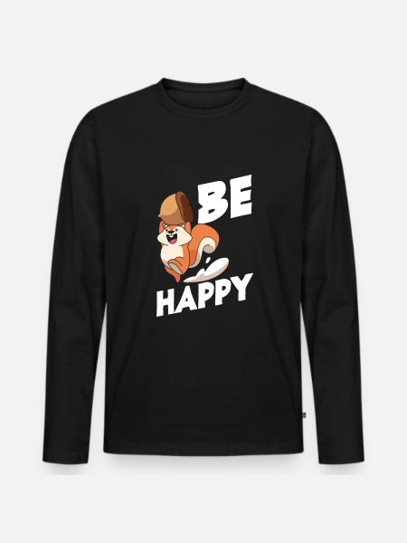 Squirrel - Men's Premium Organic Long Sleeve Shirt - black