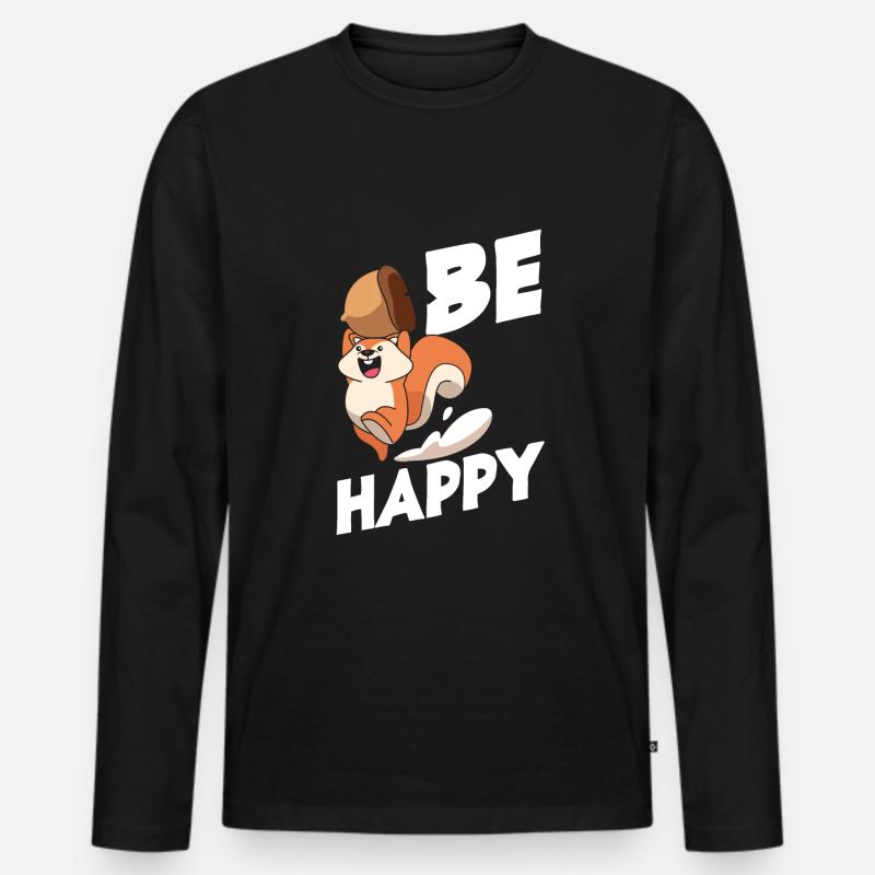 Eichhörnchen - Männer Premium Bio Langarmshirt - Schwarz