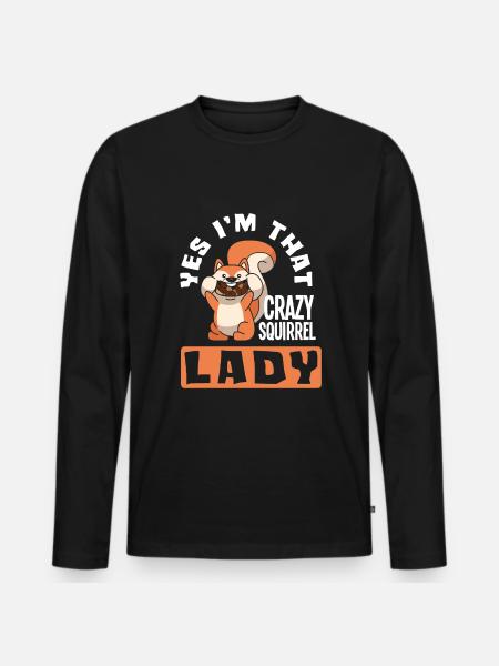 Squirrel - Men's Premium Organic Long Sleeve Shirt - black