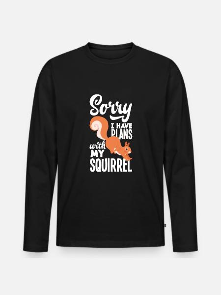 Squirrel - Men's Premium Organic Long Sleeve Shirt - black