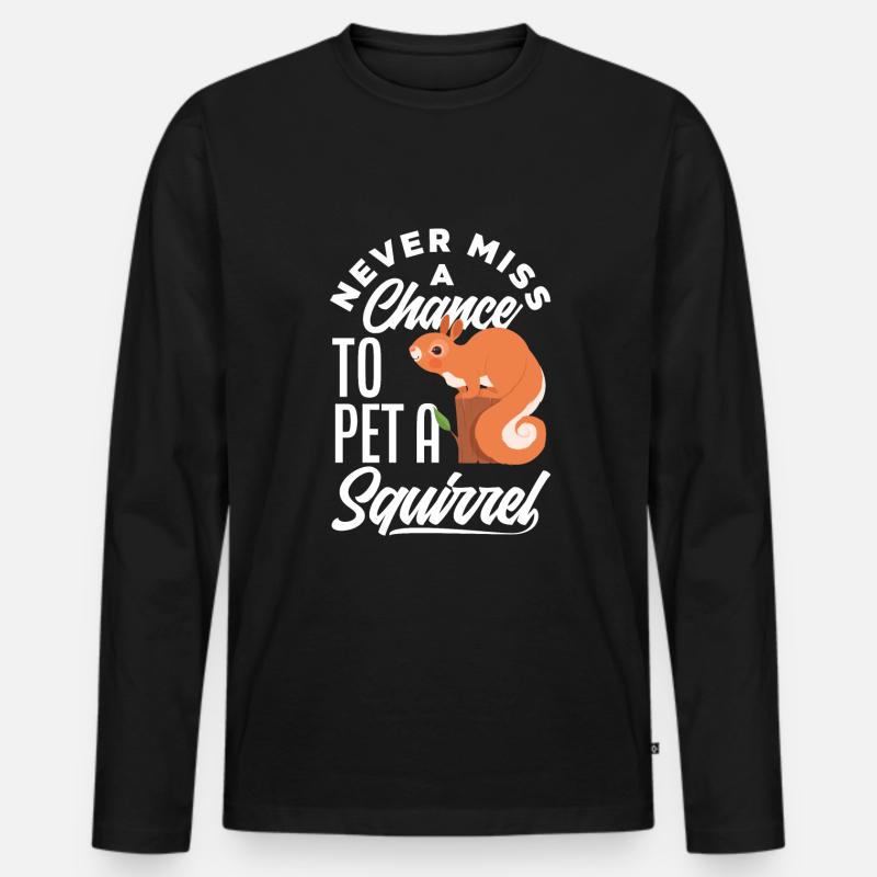 Eichhörnchen - Männer Premium Bio Langarmshirt - Schwarz