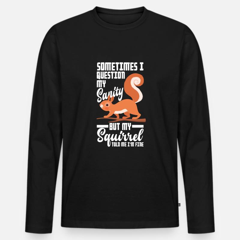Eichhörnchen - Männer Premium Bio Langarmshirt - Schwarz