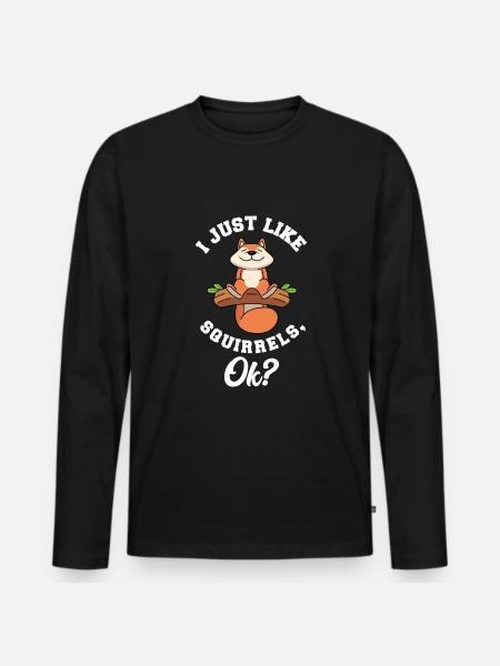 Squirrel - Men's Premium Organic Long Sleeve Shirt - black