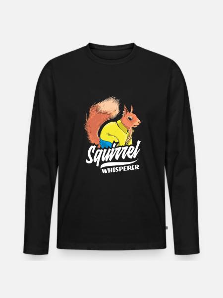 Squirrel - Men's Premium Organic Long Sleeve Shirt - black