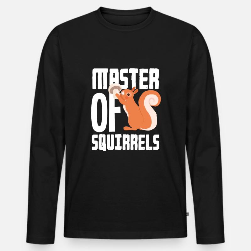 Eichhörnchen - Männer Premium Bio Langarmshirt - Schwarz