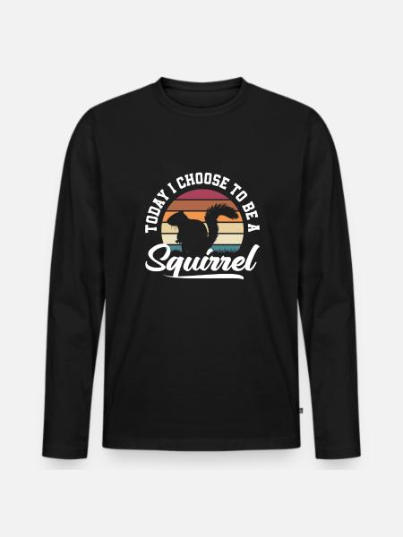 Squirrel - Men's Premium Organic Long Sleeve Shirt - black