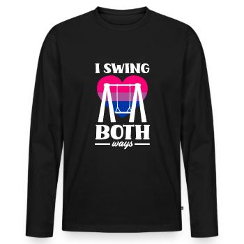 Bisexuell LGBTQ+ Bi LGBTQ - Männer Premium Bio Langarmshirt - Schwarz - Vorne - Nico (187cm)