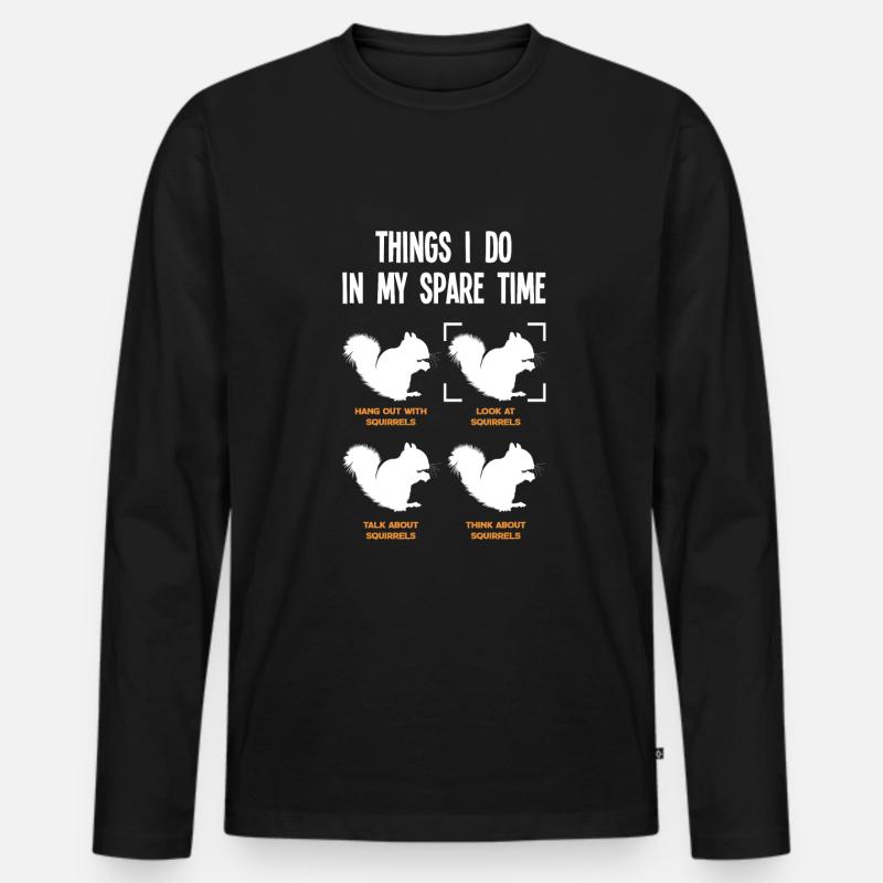Eichhörnchen - Männer Premium Bio Langarmshirt - Schwarz