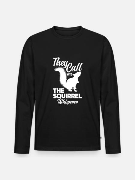 Squirrel - Men's Premium Organic Long Sleeve Shirt - black