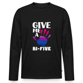 Bisexuell LGBTQ+ Bi LGBTQ - Männer Premium Bio Langarmshirt - Schwarz - Vorne - Nico (187cm)