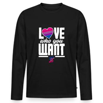 Bisexuell LGBTQ+ Bi LGBTQ - Männer Premium Bio Langarmshirt - Schwarz - Vorne - Nico (187cm)