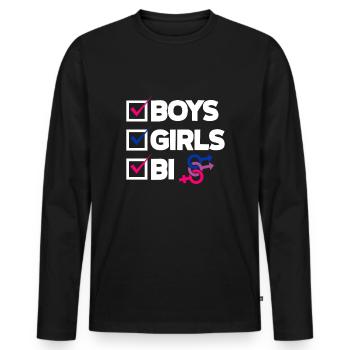 Bisexuell LGBTQ+ Bi LGBTQ - Männer Premium Bio Langarmshirt - Schwarz - Vorne - Nico (187cm)