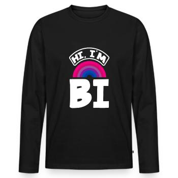 Bisexuell LGBTQ+ Bi LGBTQ - Männer Premium Bio Langarmshirt - Schwarz - Vorne - Nico (187cm)