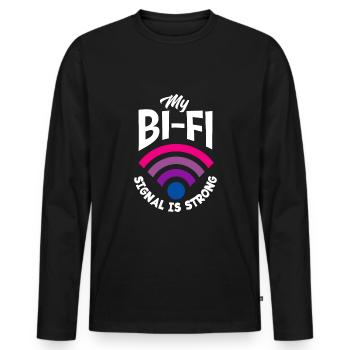 Bisexuell LGBTQ+ Bi LGBTQ - Männer Premium Bio Langarmshirt - Schwarz - Vorne - Nico (187cm)