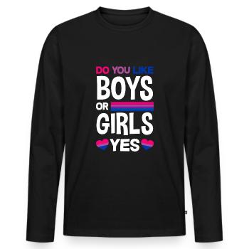 Bisexuell LGBTQ+ Bi LGBTQ - Männer Premium Bio Langarmshirt - Schwarz - Vorne - Nico (187cm)
