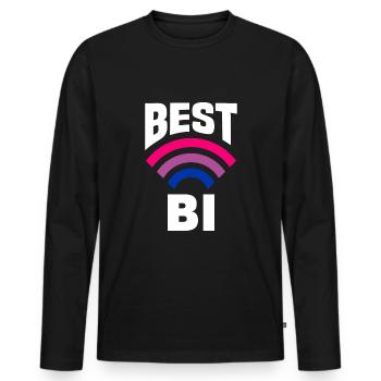 Bisexuell LGBTQ+ Bi LGBTQ - Männer Premium Bio Langarmshirt - Schwarz - Vorne - Nico (187cm)