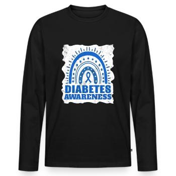 November Rainbow Diabetes Awareness Month - Men's Premium Organic Long Sleeve Shirt - black - Front - Nico (187cm)