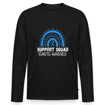 Blue November Support Diabetes Awareness Month - Männer Premium Bio Langarmshirt - Schwarz - Vorne - Nico (187cm)