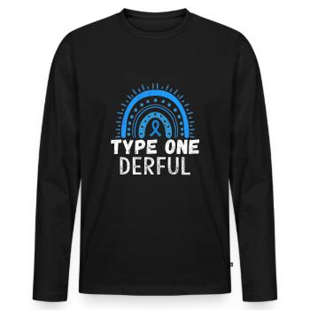 Blue November Type 1 Diabetes Awareness Month - Männer Premium Bio Langarmshirt - Schwarz - Vorne - Nico (187cm)
