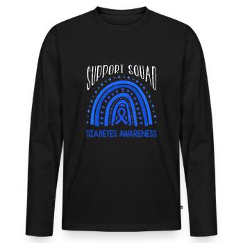 Support Rainbow Diabetes Awareness Blue November - Männer Premium Bio Langarmshirt - Schwarz - Vorne - Nico (187cm)