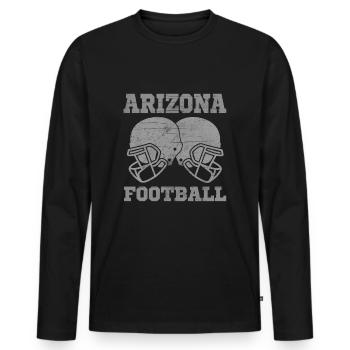 Gear Helmet FootBall Fan State Arizona - Men's Premium Organic Long Sleeve Shirt - black - Front - Nico (187cm)