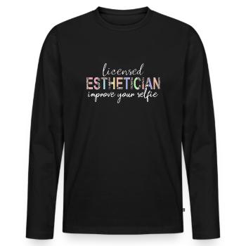 Improve Beauty Skin Therapist Licensed Esthetician - Männer Premium Bio Langarmshirt - Schwarz - Vorne - Nico (187cm)