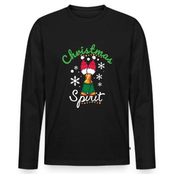December Drink Beer Lover Spirit Santa Christmas - Männer Premium Bio Langarmshirt - Schwarz - Vorne - Nico (187cm)