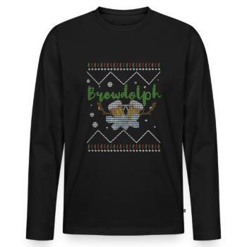 Ugly December Deer Brew Beer Ugly Christmas - Männer Premium Bio Langarmshirt - Schwarz - Vorne - Nico (187cm)