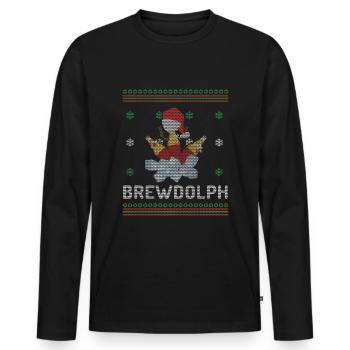 Ugly December Brew Beer Ugly Christmas - Männer Premium Bio Langarmshirt - Schwarz - Vorne - Nico (187cm)