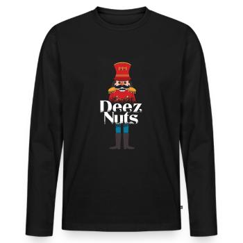 December Christmas This Nuts Nutcracker Christmas - Männer Premium Bio Langarmshirt - Schwarz - Vorne - Nico (187cm)