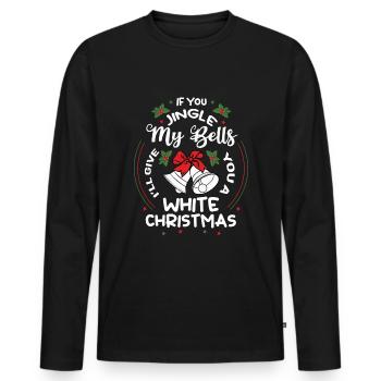 December Jingle My Balls Funny Christmas - Männer Premium Bio Langarmshirt - Schwarz - Vorne - Nico (187cm)