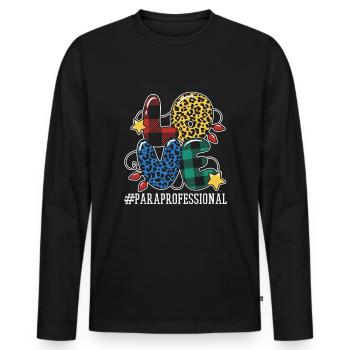 Paraprofessional Winter Holiday Love Christmas - Männer Premium Bio Langarmshirt - Schwarz - Vorne - Nico (187cm)