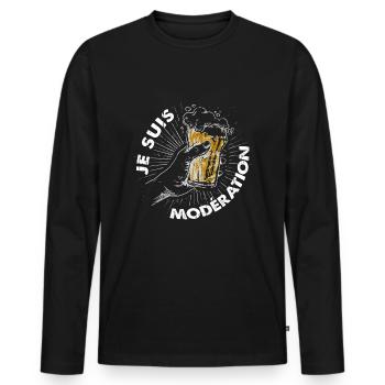 I Am Moderation Drink In Moderation Cheers Beer - Männer Premium Bio Langarmshirt - Schwarz - Vorne - Nico (187cm)
