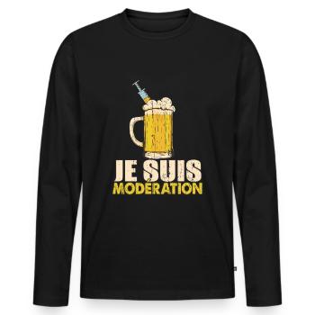 I Am Moderation Drink In Moderation Inject Beer - Männer Premium Bio Langarmshirt - Schwarz - Vorne - Nico (187cm)