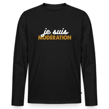 I Am Moderation Drink In Moderation Joke Beer - Männer Premium Bio Langarmshirt - Schwarz - Vorne - Nico (187cm)