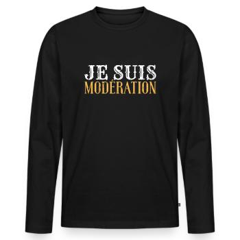 I Am Moderation Drink In Moderation Humour Beer - Männer Premium Bio Langarmshirt - Schwarz - Vorne - Nico (187cm)