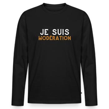 I Am Moderation Drink In Moderation Alcohol Beer - Männer Premium Bio Langarmshirt - Schwarz - Vorne - Nico (187cm)
