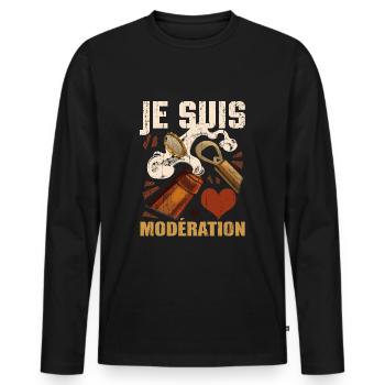 I Am Moderation Drink In Moderation Open Beer - Männer Premium Bio Langarmshirt - Schwarz - Vorne - Nico (187cm)