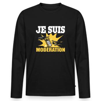 I Am Moderation Drink In Moderation Can Of Beer - Männer Premium Bio Langarmshirt - Schwarz - Vorne - Nico (187cm)