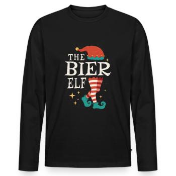 Beer Elf December Love Elf Christmas - Männer Premium Bio Langarmshirt - Schwarz - Vorne - Nico (187cm)