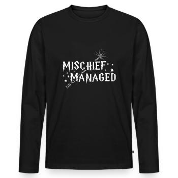 100e jour de méfait Gérer 100 jours d’école heureux - T-shirt manches longues Premium bio Homme - noir - Devant - Nico (187cm)