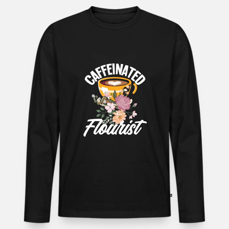Florist Kaffee - Männer Premium Bio Langarmshirt - Schwarz