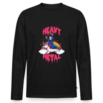 Grim Unicorn Rainbow Metal Musique Heavy Rock - T-shirt manches longues Premium bio Homme - noir - Devant - Nico (187cm)