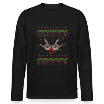 Love Metal Music Heavy Rock Ugly Christmas - T-shirt manches longues Premium bio Homme - noir - Devant - Nico (187cm)