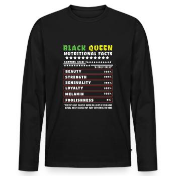 Proud Black Melanin Pride Black History Month - Men's Premium Organic Long Sleeve Shirt - black - Front - Nico (187cm)
