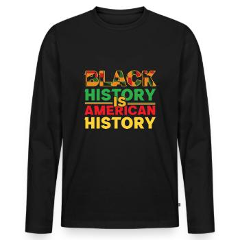 History American Black Pride Black History Month - Men's Premium Organic Long Sleeve Shirt - black - Front - Nico (187cm)