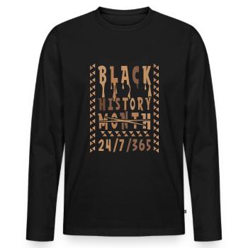 Black History Everyday Pride Black History - Men's Premium Organic Long Sleeve Shirt - black - Front - Nico (187cm)