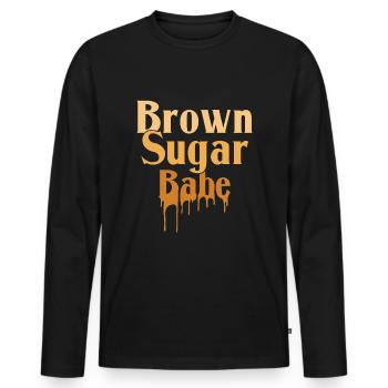 Melanin Black Girl Brown Black History Month - Men's Premium Organic Long Sleeve Shirt - black - Front - Nico (187cm)